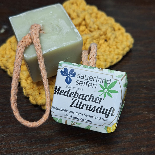 Duschwürfel Medebacher Zitrusduft - Hanfseife mit Zitronenduft