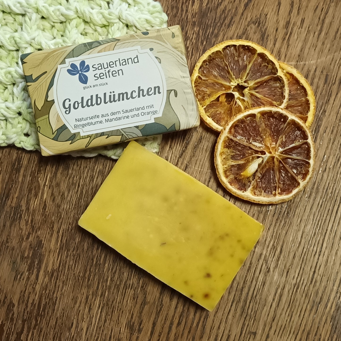 Goldblümchen Ringelbumenseife mit Mandarinen- und Orangenduft